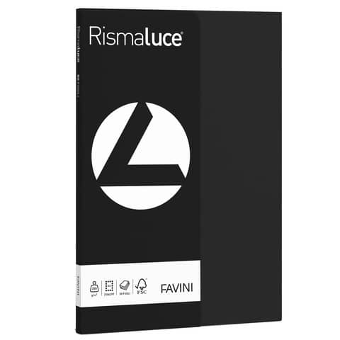 Carta colorata Favini Rismaluce colori forti 200 g/m² A4 - risma da 50 ff nero - A69A544